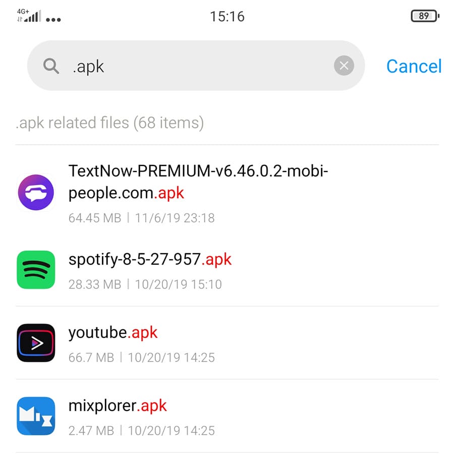 Search Android Phone for Spyware APK Files
