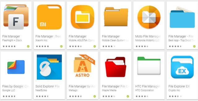 Use File Manager to find Spyware APK files