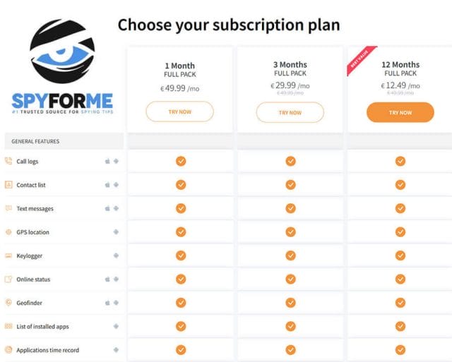 How much does SpyBubble Cost